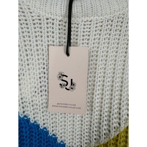 Sincerely‎ Jules Colorblock cropped loose fit Knit Sweater 90s XS - Picture 5 of 8